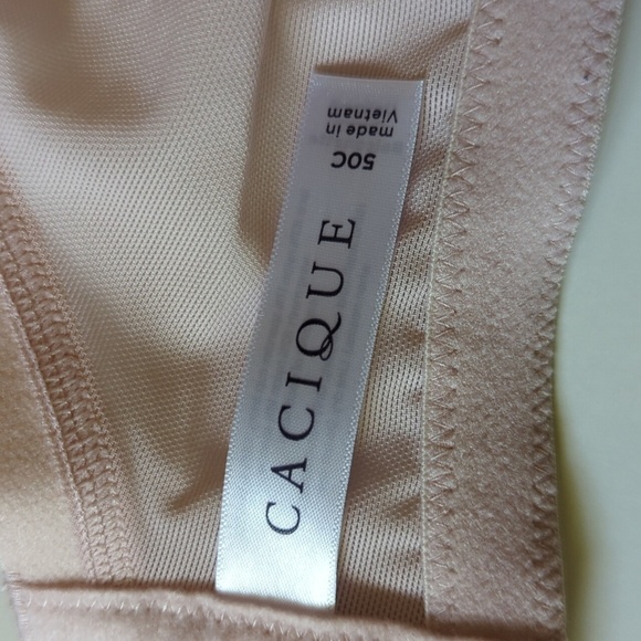 Cacique Unlined Curvy Balconette Size 50C Light Pink Blush Mesh Lace Romance - Picture 9 of 14